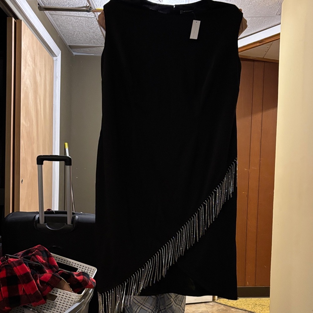 Black Dress with Silver Fringe